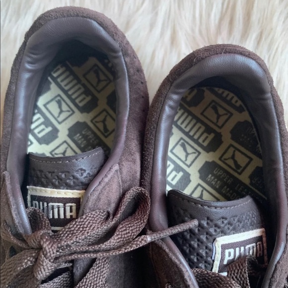 Like NEW Brown Suede Leather Puma Sneakers Sz 7.5 - Picture 6 of 6